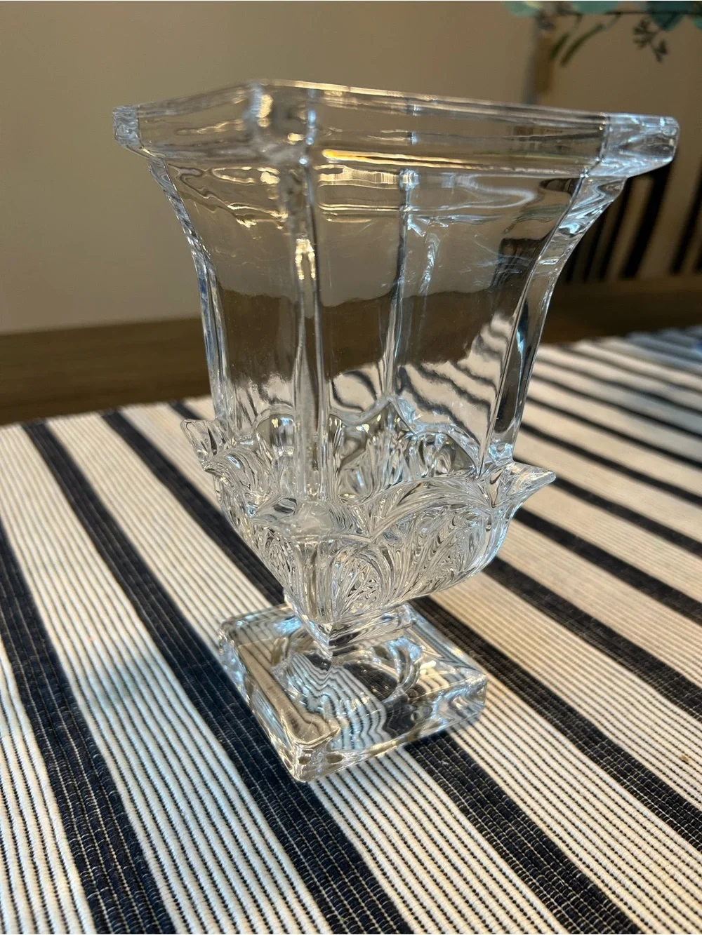 Crystal Clear Decorative Glass Vase - Clear
